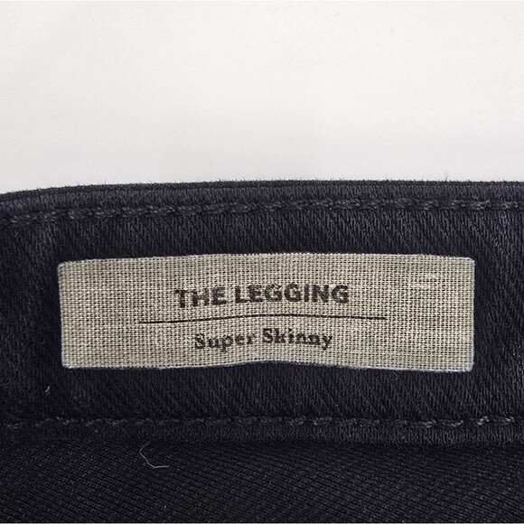 Ag Adriano Goldschmied Knit Luxe Denim Black Leggings Size 27R - Picture 4 of 6